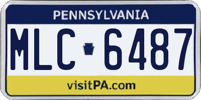 PA license plate MLC6487