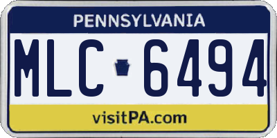 PA license plate MLC6494