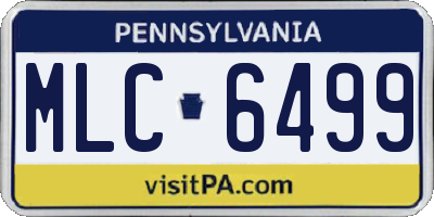 PA license plate MLC6499