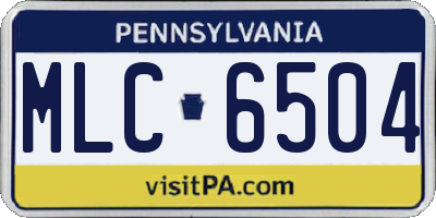 PA license plate MLC6504