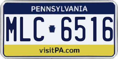 PA license plate MLC6516
