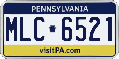 PA license plate MLC6521
