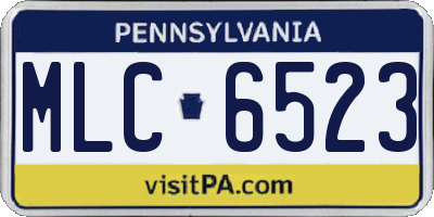 PA license plate MLC6523