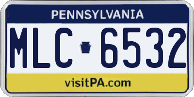 PA license plate MLC6532