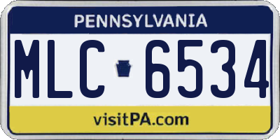 PA license plate MLC6534