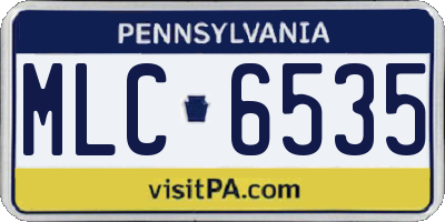 PA license plate MLC6535