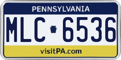 PA license plate MLC6536