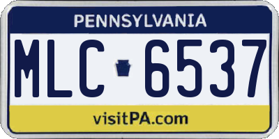 PA license plate MLC6537