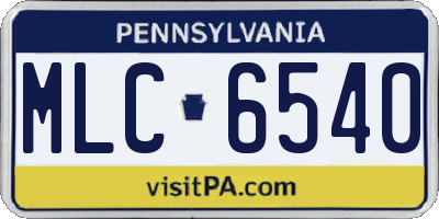 PA license plate MLC6540