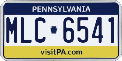 PA license plate MLC6541
