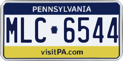 PA license plate MLC6544