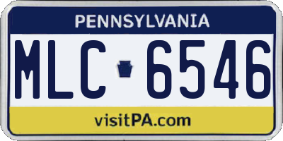 PA license plate MLC6546