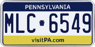PA license plate MLC6549