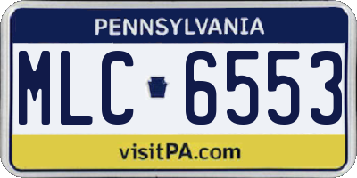 PA license plate MLC6553
