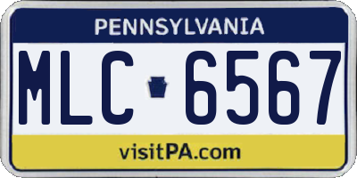 PA license plate MLC6567