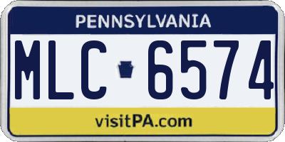 PA license plate MLC6574