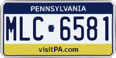 PA license plate MLC6581