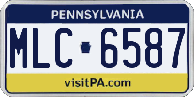 PA license plate MLC6587