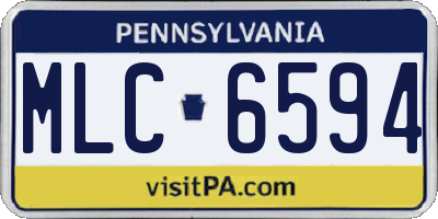 PA license plate MLC6594