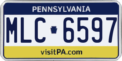 PA license plate MLC6597