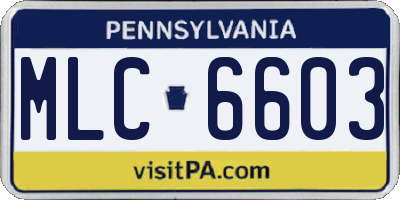 PA license plate MLC6603