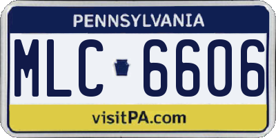 PA license plate MLC6606