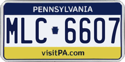 PA license plate MLC6607