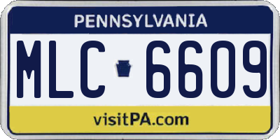 PA license plate MLC6609