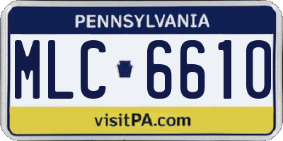 PA license plate MLC6610