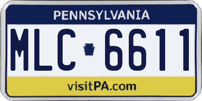 PA license plate MLC6611
