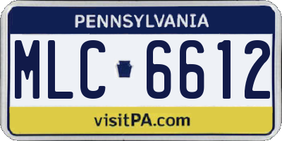 PA license plate MLC6612