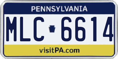 PA license plate MLC6614