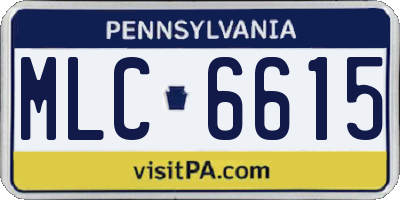 PA license plate MLC6615