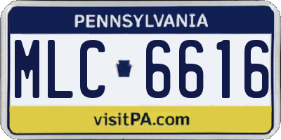 PA license plate MLC6616