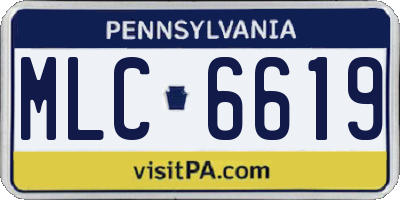 PA license plate MLC6619