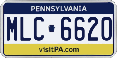 PA license plate MLC6620