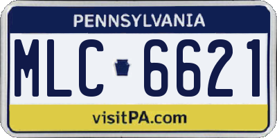 PA license plate MLC6621