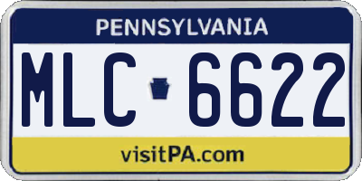 PA license plate MLC6622