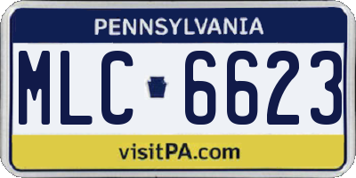 PA license plate MLC6623