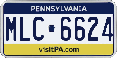 PA license plate MLC6624