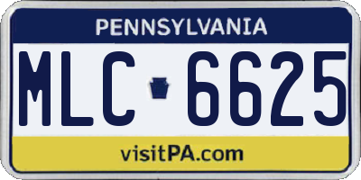 PA license plate MLC6625
