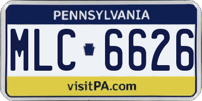 PA license plate MLC6626