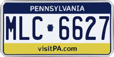 PA license plate MLC6627