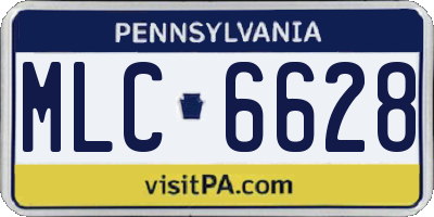 PA license plate MLC6628