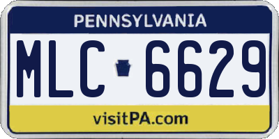 PA license plate MLC6629