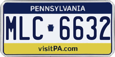 PA license plate MLC6632