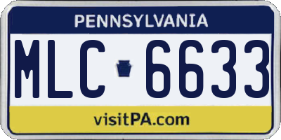 PA license plate MLC6633