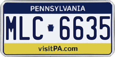 PA license plate MLC6635