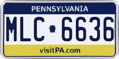 PA license plate MLC6636