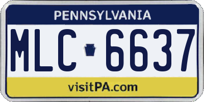 PA license plate MLC6637